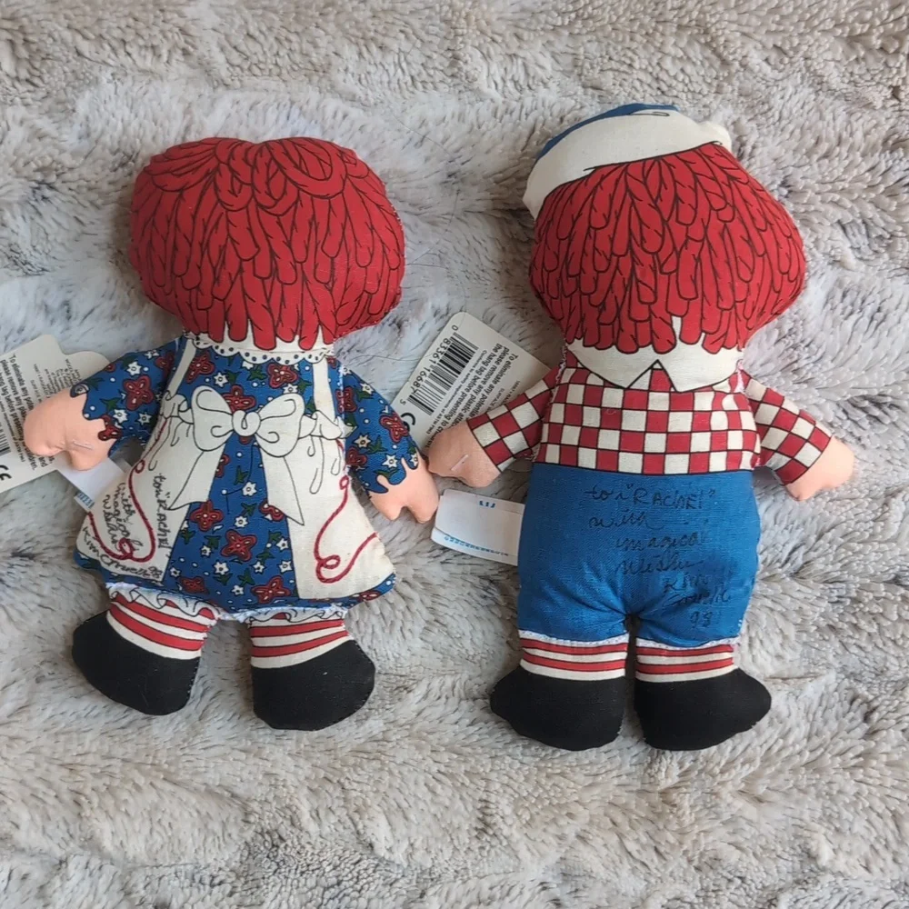 Vintage Applause Signed by Kim Gruelle Raggedy Ann & Andy Bean Bag Plush